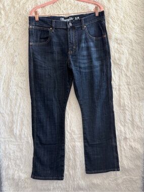 Wrangler Retro Mens Slim Bootcut Jeans Size 32x30 Dark Blue Wash Western Rodeo